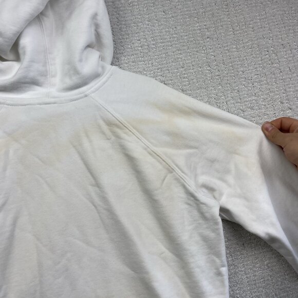 Levi’s White Hoodie Sweatshirt Hooded Levis Logo Red Unisex Small *Stained Read* - Picture 14 of 16
